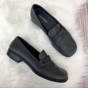 Vintage | Dark Silver Leather Loafers